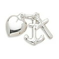 thumbnail image 1 of Sterling Silver 30" .8mm Box Chain Faith Hope Love Charity Cross Anchor Heart Pendant Necklace, 1 of 2