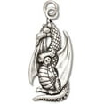 thumbnail image 1 of Sterling Silver 30" .8mm Box Chain Fantasy Winged Dragon Pendant Necklace, 1 of 2