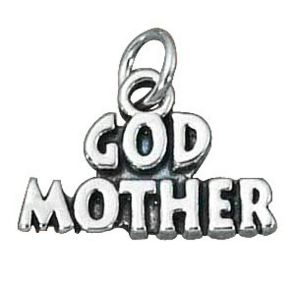 Sterling Silver 30" .8mm Box Chain GOD MOTHER Word Pendant Necklace
