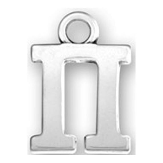 Sterling Silver 30" .8mm Box Chain Greek Alphabet Sorority Fraternity Pi Pendant Necklace