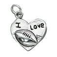 thumbnail image 1 of Sterling Silver 30" .8mm Box Chain I LOVE FOOTBALL Word Pendant Necklace, 1 of 2