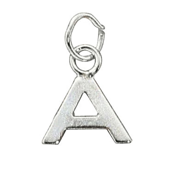 Sterling Silver 30" .8mm Box Chain Lined Letter A Pendant Necklace