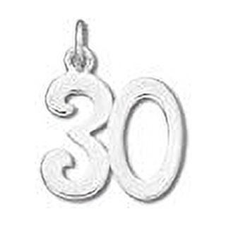 Sterling Silver #30 Birthday Charm