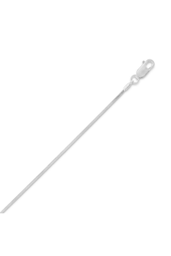 Sterling Silver 30 Inch Square Snake Chain Necklace 1.2mm Wide With Lobster Clasp