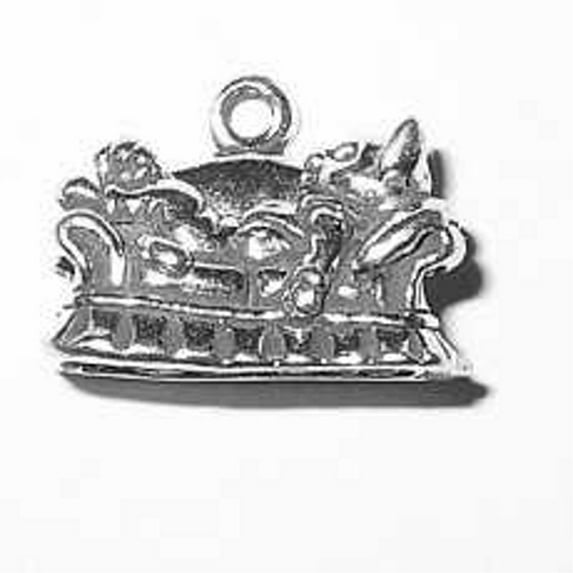 Sterling Silver 30" Unisex 1.5mm Box Chain 3D Lazy Couch Potato Cat Lounging On Couch Pendant Necklace