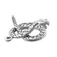 thumbnail image 1 of Sterling Silver 30" Unisex 1.5mm Box Chain 3D Striking Rattle Snake Fixing To Attack Pendant Necklace, 1 of 2