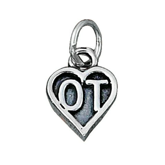 Sterling Silver 30" Unisex 1.5mm Box Chain OT Occupational Therapist Pendant Necklace