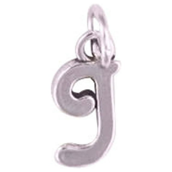 Sterling Silver 30" Unisex 1.5mm Box Chain Scrolled Letter J Pendant Necklace