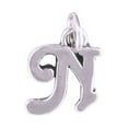 thumbnail image 1 of Sterling Silver 30" Unisex 1.5mm Box Chain Scrolled Letter N Pendant Necklace, 1 of 2