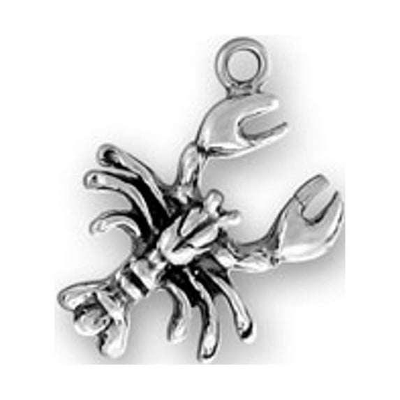 Sterling Silver 30" Unisex 1.5mm Box Chain Small Lobster Or Crawfish Crawdad Crayfish Pendant Necklace