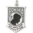 thumbnail image 1 of Sterling Silver 30" Unisex 1.5mm POW *MIA YOU ARE NOT FORGOTTEN Word Banner Military Pendant Necklace, 1 of 2