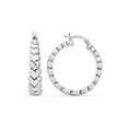 thumbnail image 1 of Sterling Silver 31mm Graduated Hearts Hoop Earrings, 1 of 4