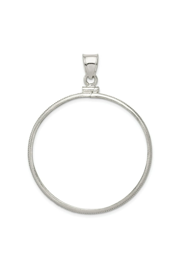 Sterling Silver 39.4 x 3.1mm 1 oz. Plain Coin Bezel Pendant
