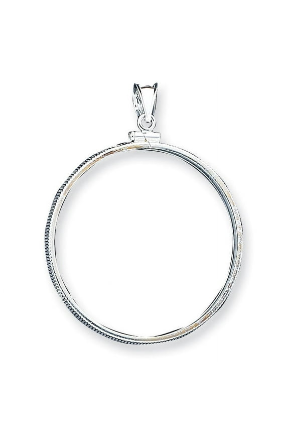 Sterling Silver 39.4 x 3.1mm 1 oz. Plain Coin Bezel Pendant