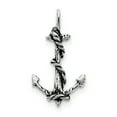 thumbnail image 1 of 925 Sterling Silver Solid Polished Oxidized 3D Antiqued Nautical Ship Mariner Anchor and Rope Pendant Necklace 31x17mm W, 1 of 4
