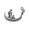 thumbnail image 1 of Sterling Silver 3D Venice Gondola Travel Charm Item #2728, 1 of 1