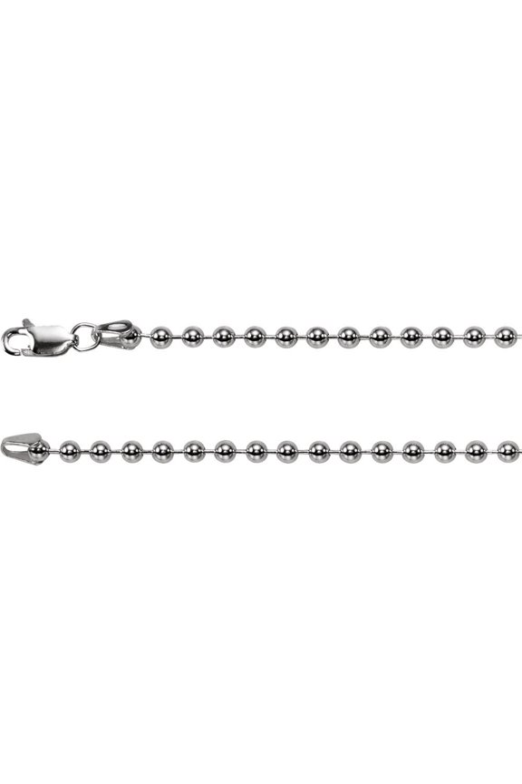Sterling Silver 3mm 7 Inch Bead Bracelet - 3.8 Grams