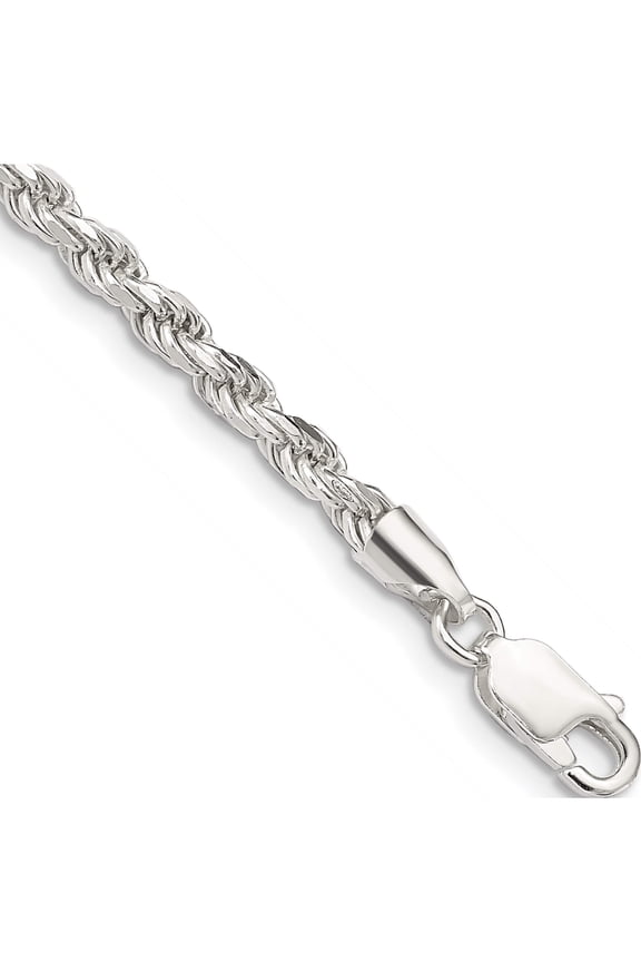 Sterling Silver 3mm Diamond-Cut Rope Chain (7 X 3) Made In Italy qdc070-7