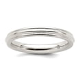thumbnail image 1 of 925 Sterling Silver Polished Half Round 3mm Comfort-Fit Milgrain Size 11.5 Band Ring -  Jewelry Gift for Mom, 1 of 2