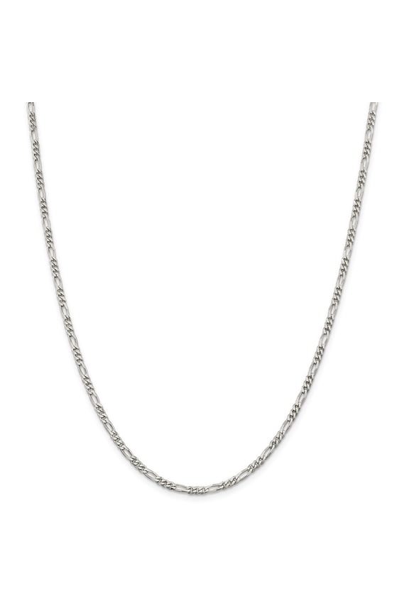 Sterling Silver 3mm Figaro Chain Necklace - 5.8 Grams - 16 Inch - Lobster Claw