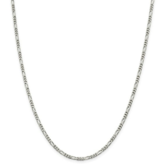 Sterling Silver 3mm Figaro Chain Necklace - 7.7 Grams - 20 Inch - Lobster Claw