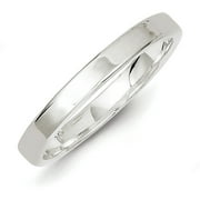 JEWELRYPOT Sterling Silver 3mm Lightweight Flat Size 4.5 Band QWFB030