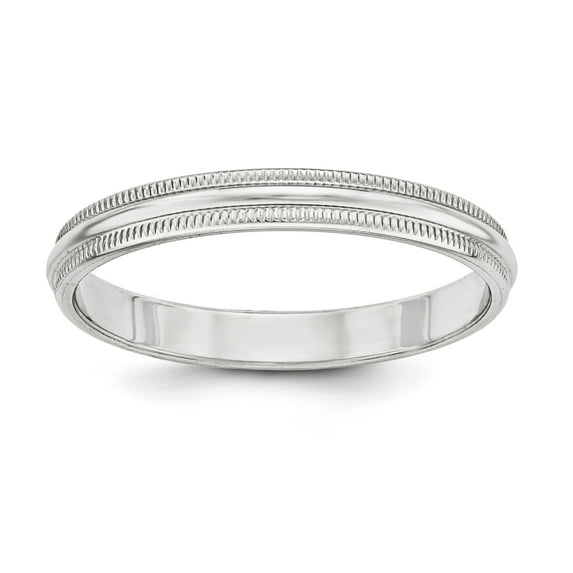 925 Sterling Silver Polished 3mm Half Round Milgrain Size 13 Band Ring - Jewelry Gift for Mom