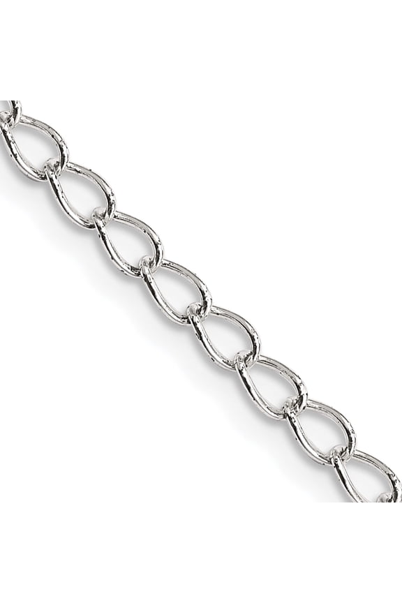 Sterling Silver 3mm Half Round Wire Open Curb Chain