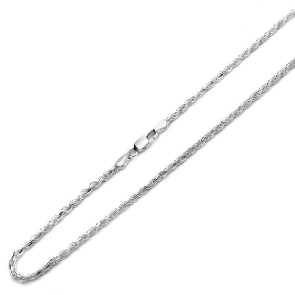 Sterling Silver 3mm Italian Rope Chain Necklace(16"~30" Inch)