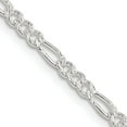 thumbnail image 1 of Sterling Silver 3mm Pave Flat Figaro Chain (20 X 3) Made In Italy qff080-20, 1 of 5