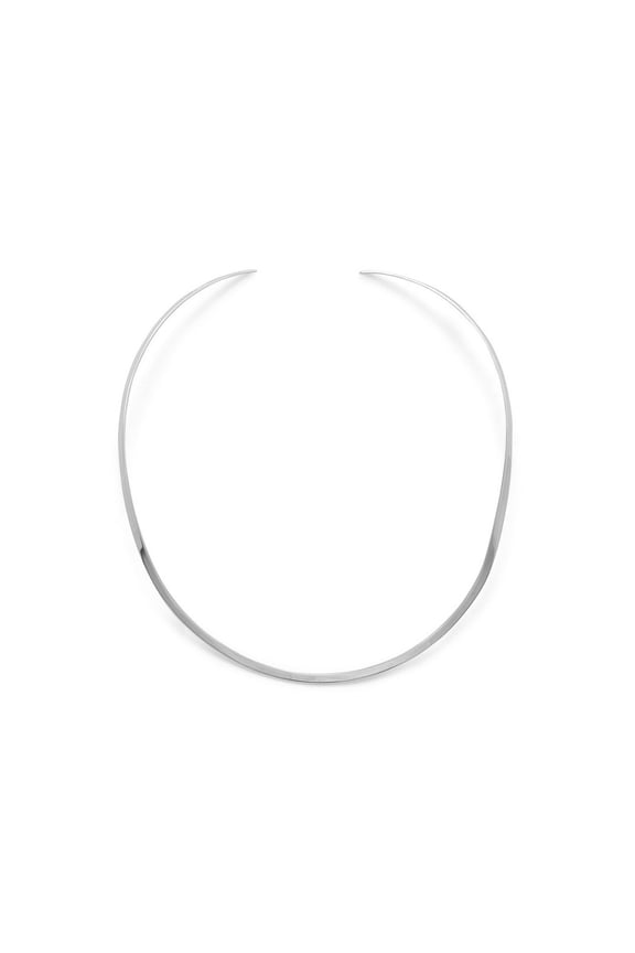 Sterling Silver 3mm Polished Open Back Collar Necklace