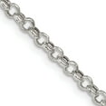thumbnail image 1 of Sterling Silver 3mm Semi-Solid Rolo Chain (24 X 3) Made In Italy qfc105-24, 1 of 5