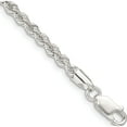 thumbnail image 1 of Sterling Silver 3mm Solid Rope Chain (9 X 3) Made In Italy qdr060-9, 1 of 5