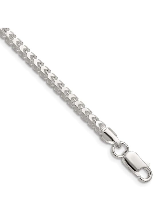 Sterling Silver 4.0mm D/C Square Franco Chain