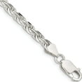 thumbnail image 1 of Sterling Silver 4.25mm Diamond-Cut Rope Chain (7 X 4.25) Made In Italy qdc090-7, 1 of 5