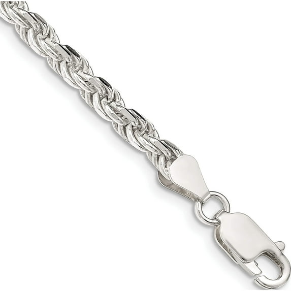 Sterling Silver 4.25mm Diamond-Cut Rope Chain (7 X 4.25) Made In Italy qdc090-7
