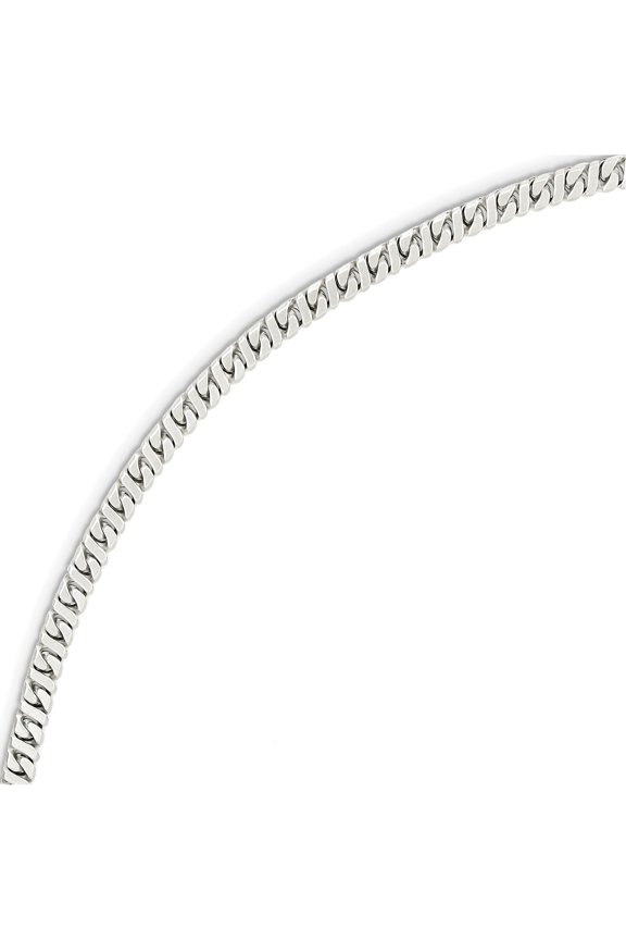 Sterling Silver 4.25mm Fancy Flat Link Bracelet