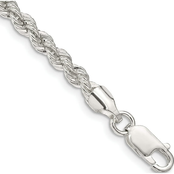 Sterling Silver 4.3mm Solid Rope Chain (7 X 4.3) Made In Italy qdr080-7