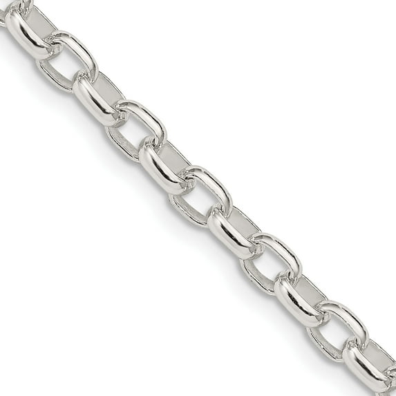 Sterling Silver 4.4mm Oval Fancy Rolo Chain (16 X 4.4) Made In India qfc87-16