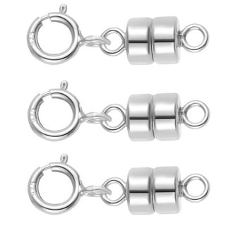 Zpsolution Locking Magnetic Clasps for Jewelry Necklaces Bracelets - Light and Small Keep The Clasp in Back, Women's, Silver
