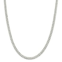 Sterling Silver 4.5mm Beveled Curb Chain Necklace - 14.8 Grams - 16 Inch - Lobster Claw