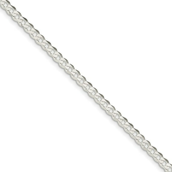 Sterling Silver 4.5mm Curb Chain Bracelet - 6.4 Grams - 7 Inch - Lobster Claw