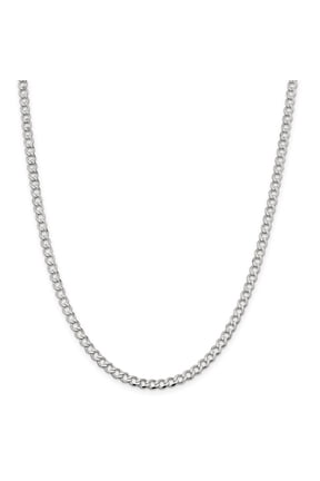 Sterling Silver 4.5mm Polished Flat Curb Chain (Weight: 10.81 Grams, Length: 20 Inches)