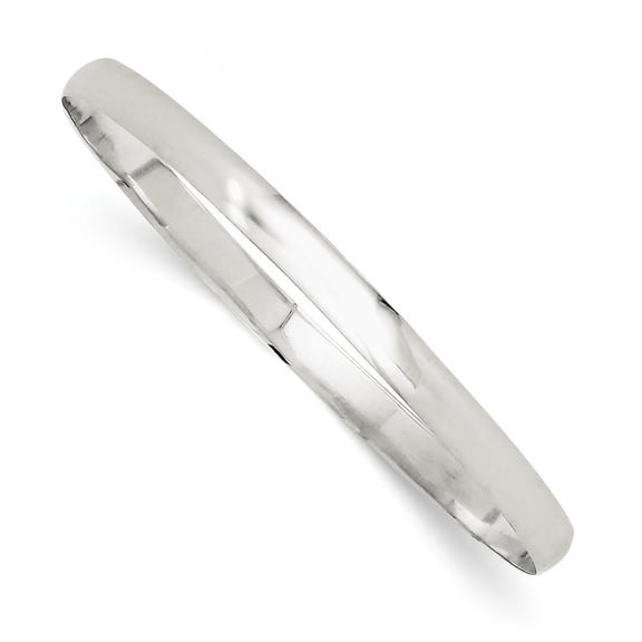 Sterling Silver 4.5mm Solid Plain Slip-On Bangle Bracelet - 5.5 Grams