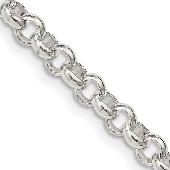 Finest Gold Sterling Silver 4.6 mm Rolo Chain