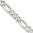 thumbnail image 1 of Sterling Silver 4.75mm Pave Flat Figaro Chain (30 X 4.75) Made In Italy qff120-30, 1 of 5