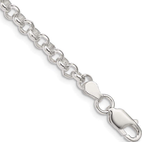 Sterling Silver 4.75mm Rolo Chain (7 X 4.75) Made In Italy qfc76-7