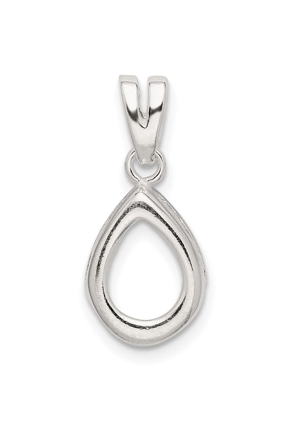 Sterling Silver 4 Prong Pear Pendant Settings 6X8mm - Pack Of 4