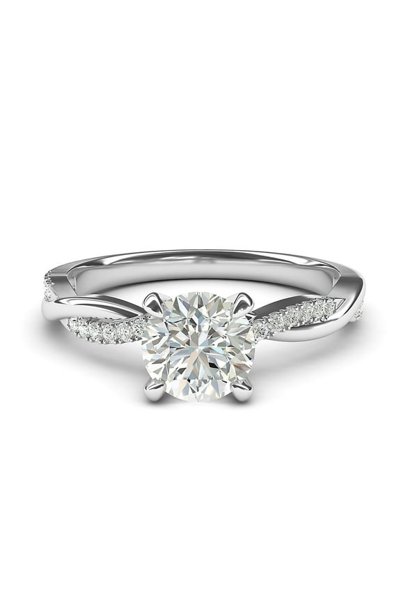 Sterling Silver 4-Prong Petite Twisted Vine 1.0 CT Genuine Moissanite Engagement Ring Promise Bridal Ring (7)