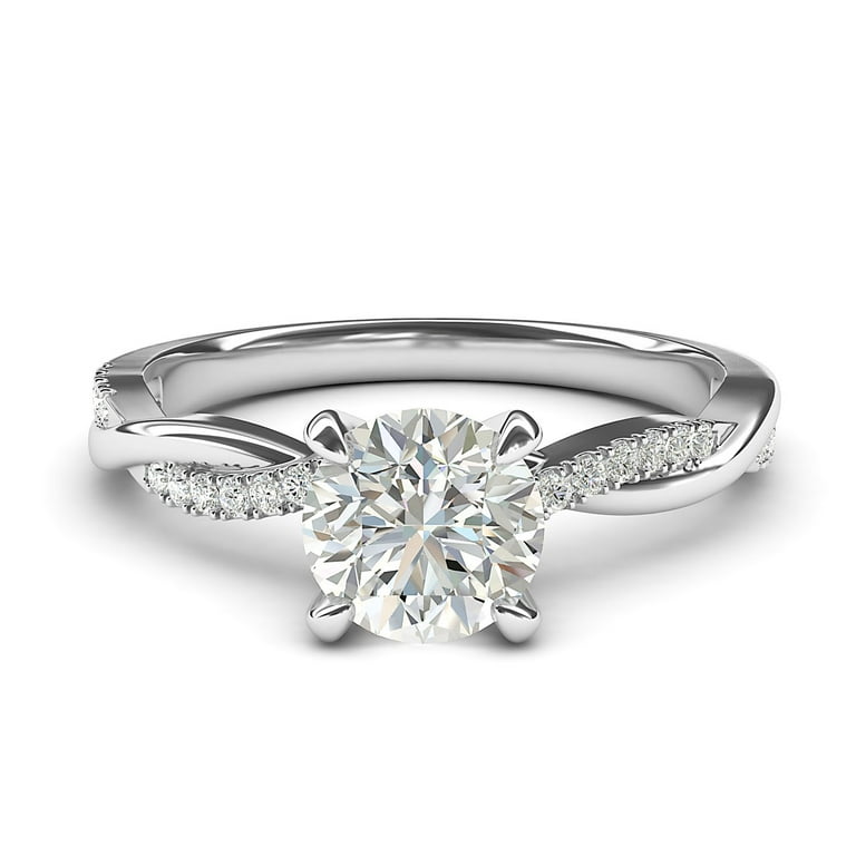 Sterling Silver Twisted 6-Stone Diamond Ring Sterling Silver Twisted 6-Stone Diamond Ring
